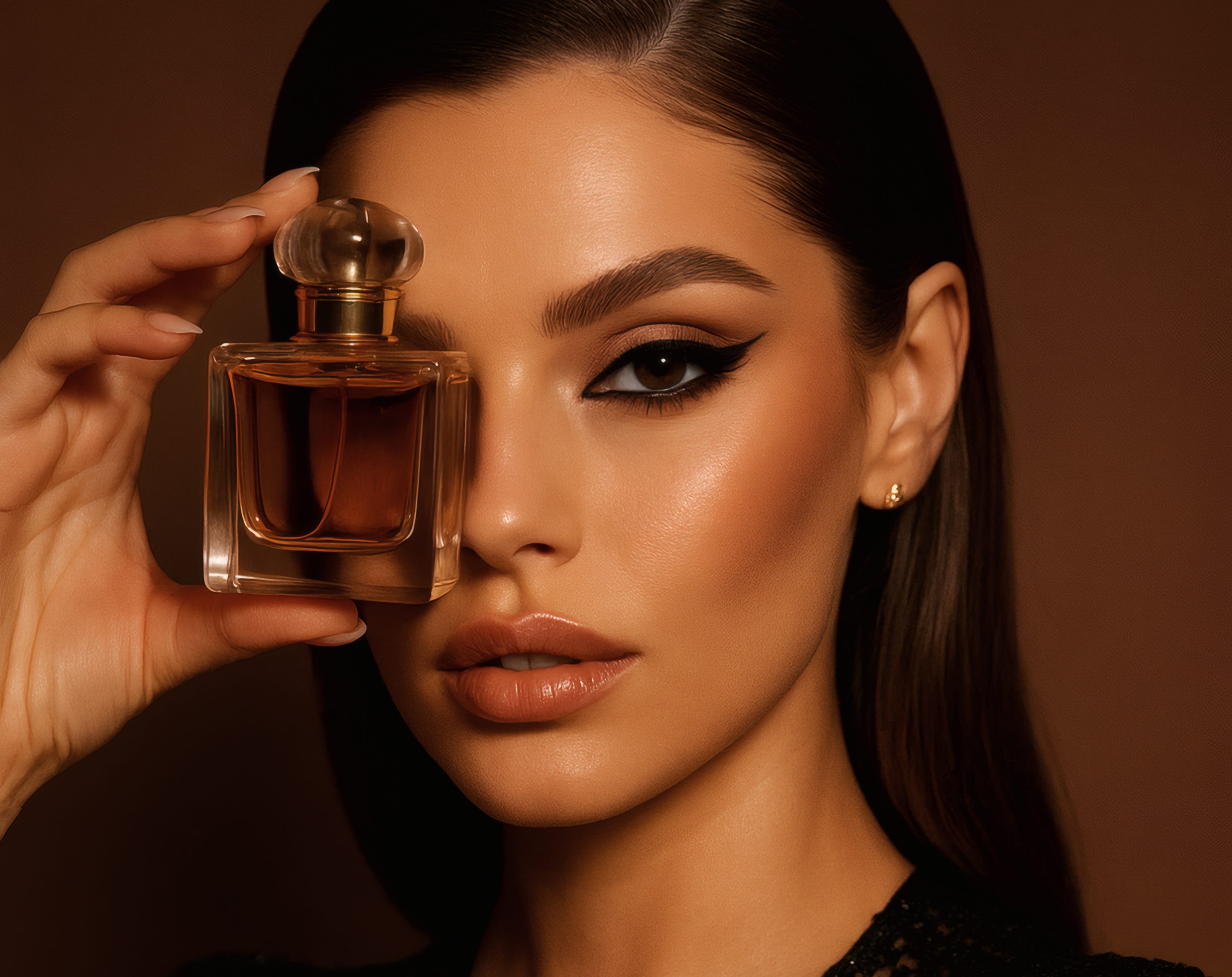 Elegancka kobieta z perfumami