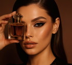Elegancka kobieta z perfumami