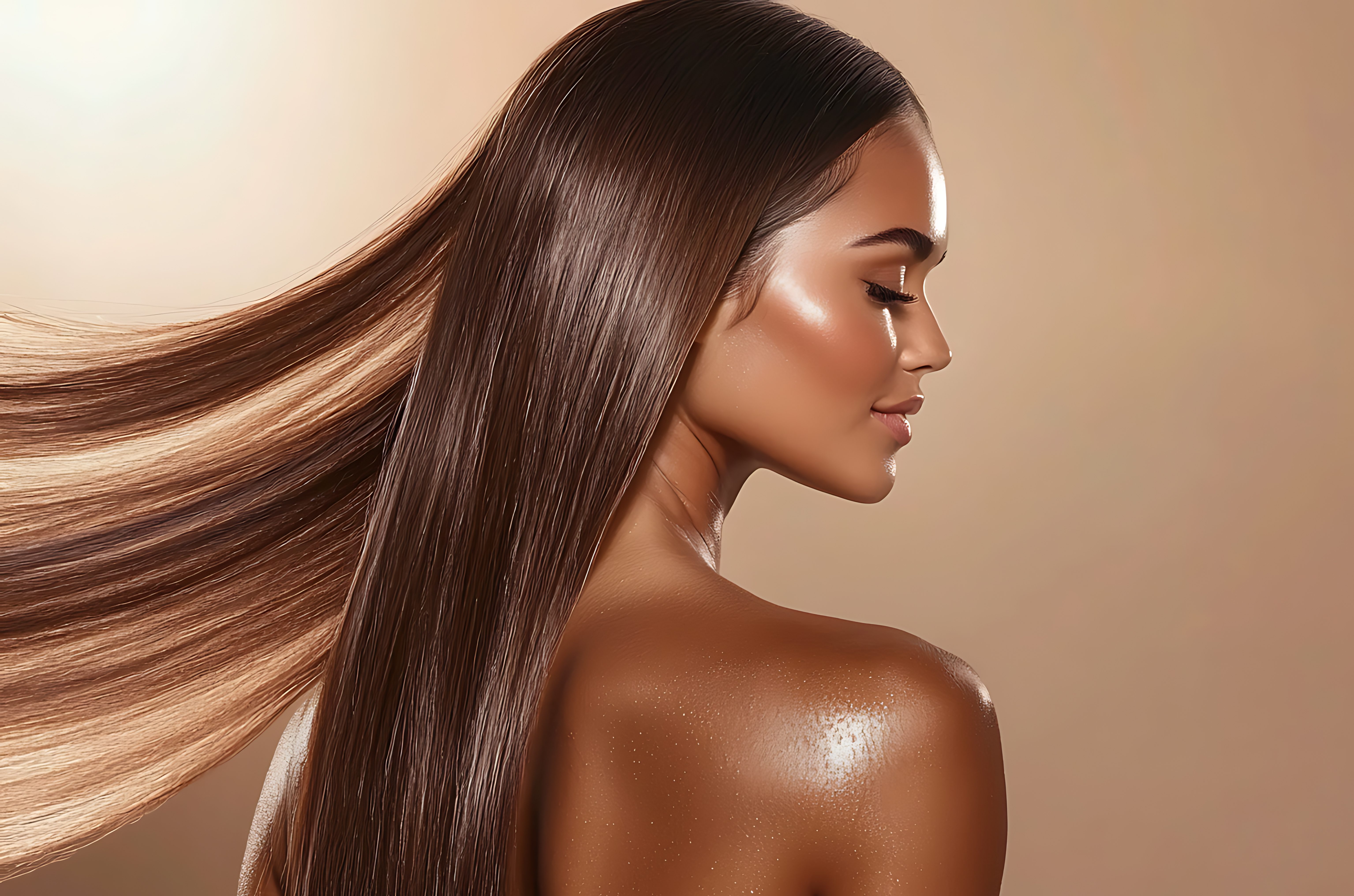 Hair care tips and techniques beauty studio tutorial video professional environment side view healthy hair concepts
