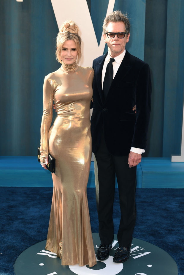 Kyra Sedgwick and Kevin Bacon attending the Vanity Fair Oscar Party held at the Wallis Annenberg Center for the Performing Arts in Beverly Hills, Los Angeles, California, USA. Picture date: Sunday March 27, 2022.