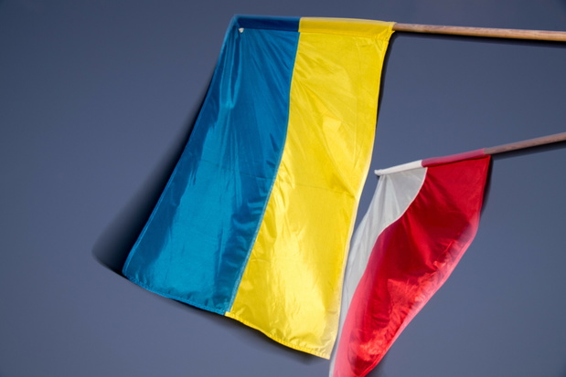 Flaga polska i ukraińska