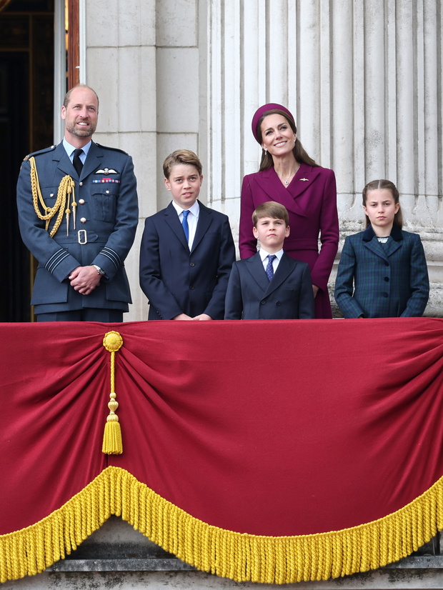 Książę William, księżna Kate, książę George, księżniczka Charlotte, książę Louise, 2025