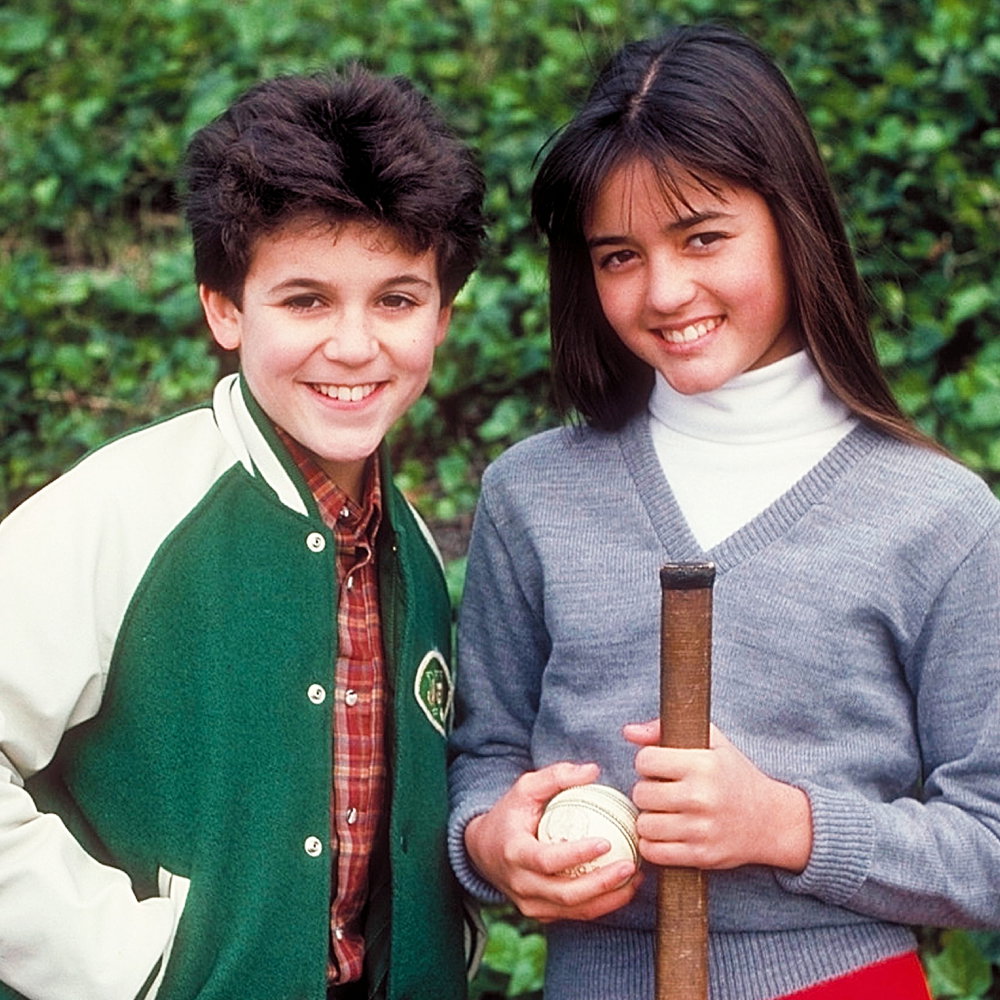 Cudowne lata Wonder Years, The serial obyczajowy, USA 1988 scena z: Danica McKellar, Fred Savage