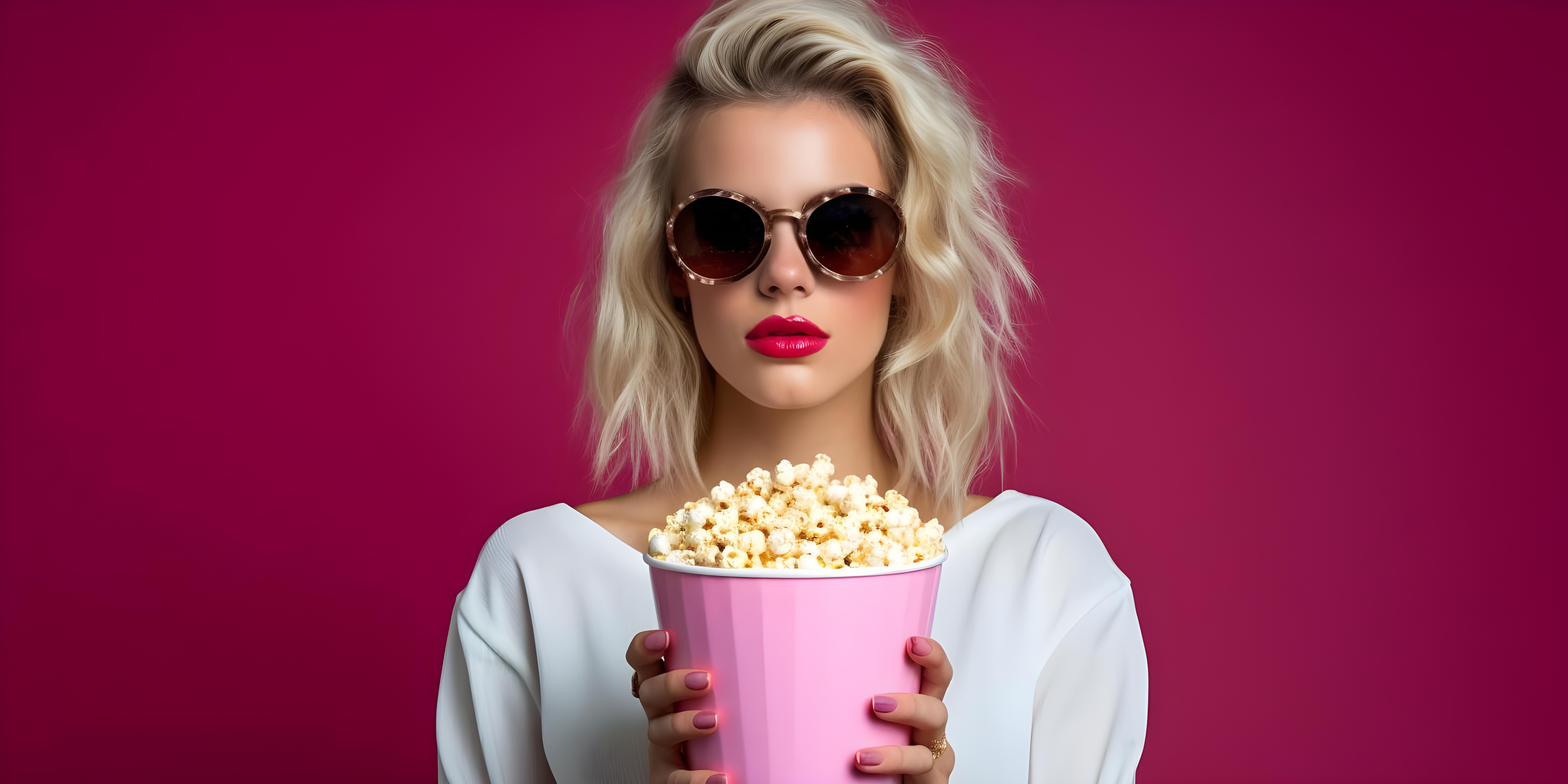 Kobieta z popcornem