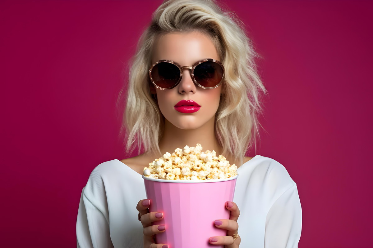 Kobieta z popcornem