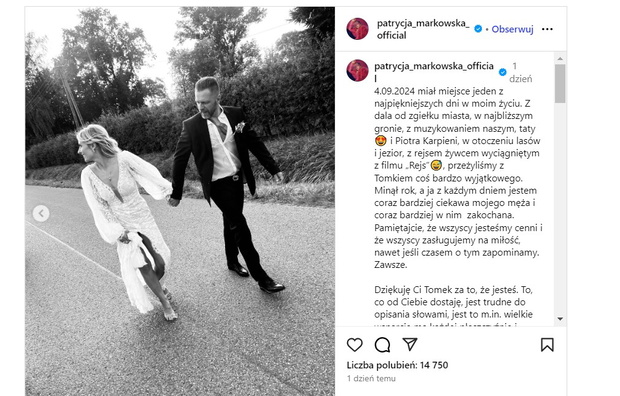 Patrycja Markowska o ślubie