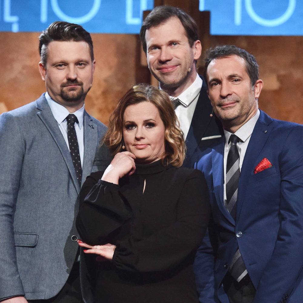 Warszawa, 22.01.2016. Kabaret HRABI,  Joanna Kołaczkowska, Tomasz Majer, Dariusz Kamys Łukasz Pietsch