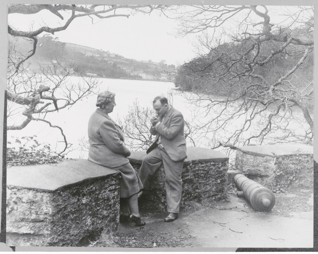 Agatha Christie Seated with Husband