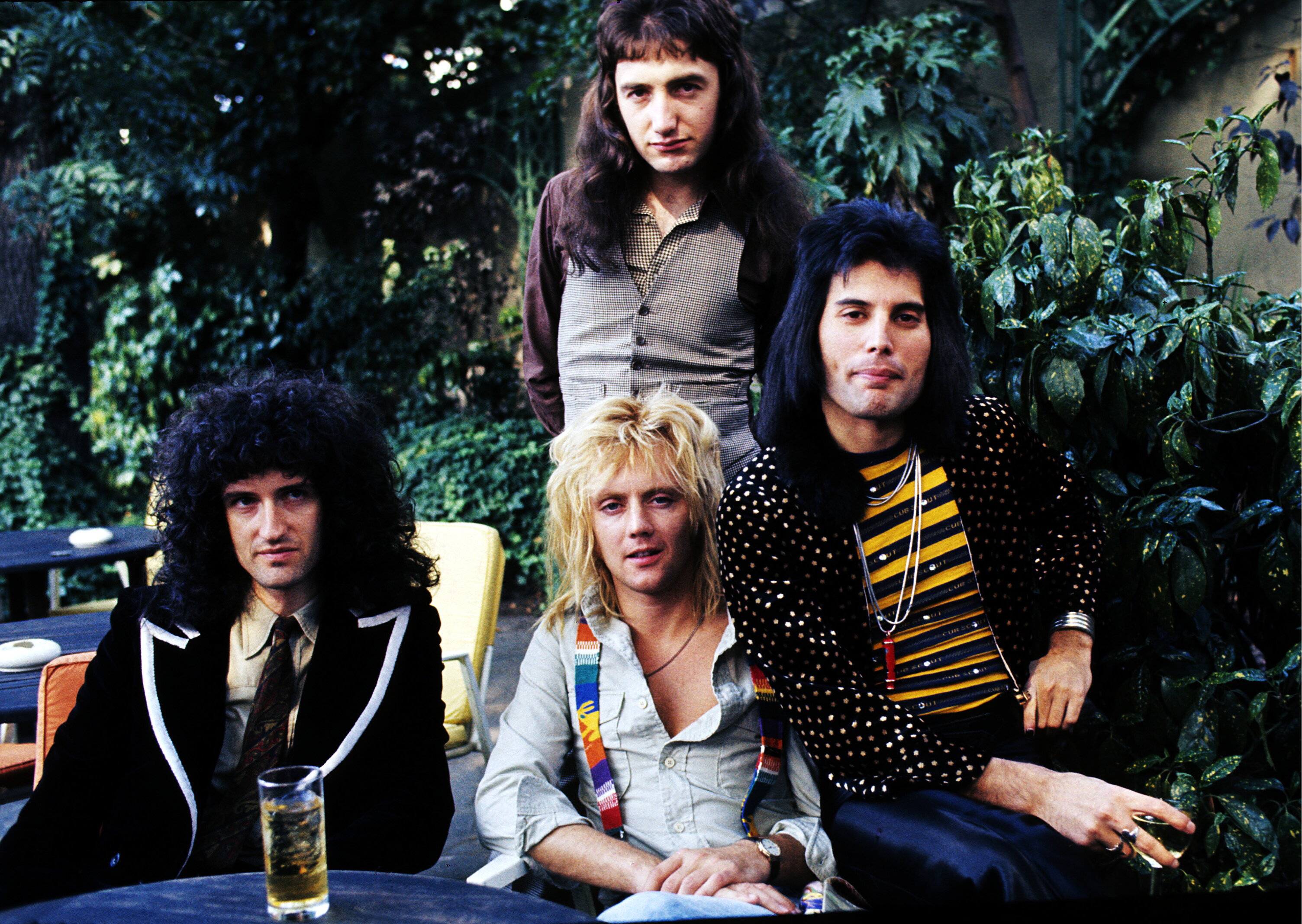Zespół Queen. Wrzesień 1976 rok. Brian May, John Deacon, Roger Taylor i Freddie Mercury