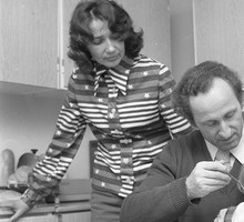 Franciszek Pieczka, żona Henryka Pieczka, syn Piotr Pieczka, 01.08.1975 rok
