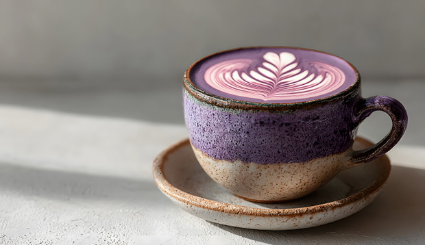 Ube latte wygląda niezwykle apetycznie!