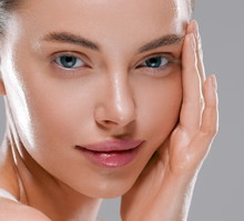 Beautiful woman face with healthy clean slon spa concept cosmetic skin care