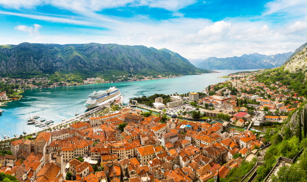 Panorama of Kotor in Montenegro