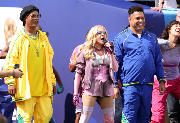 Madonna, Ronaldo, Ronaldinho podczas finału Mistrzostw Świata FIFA 2026