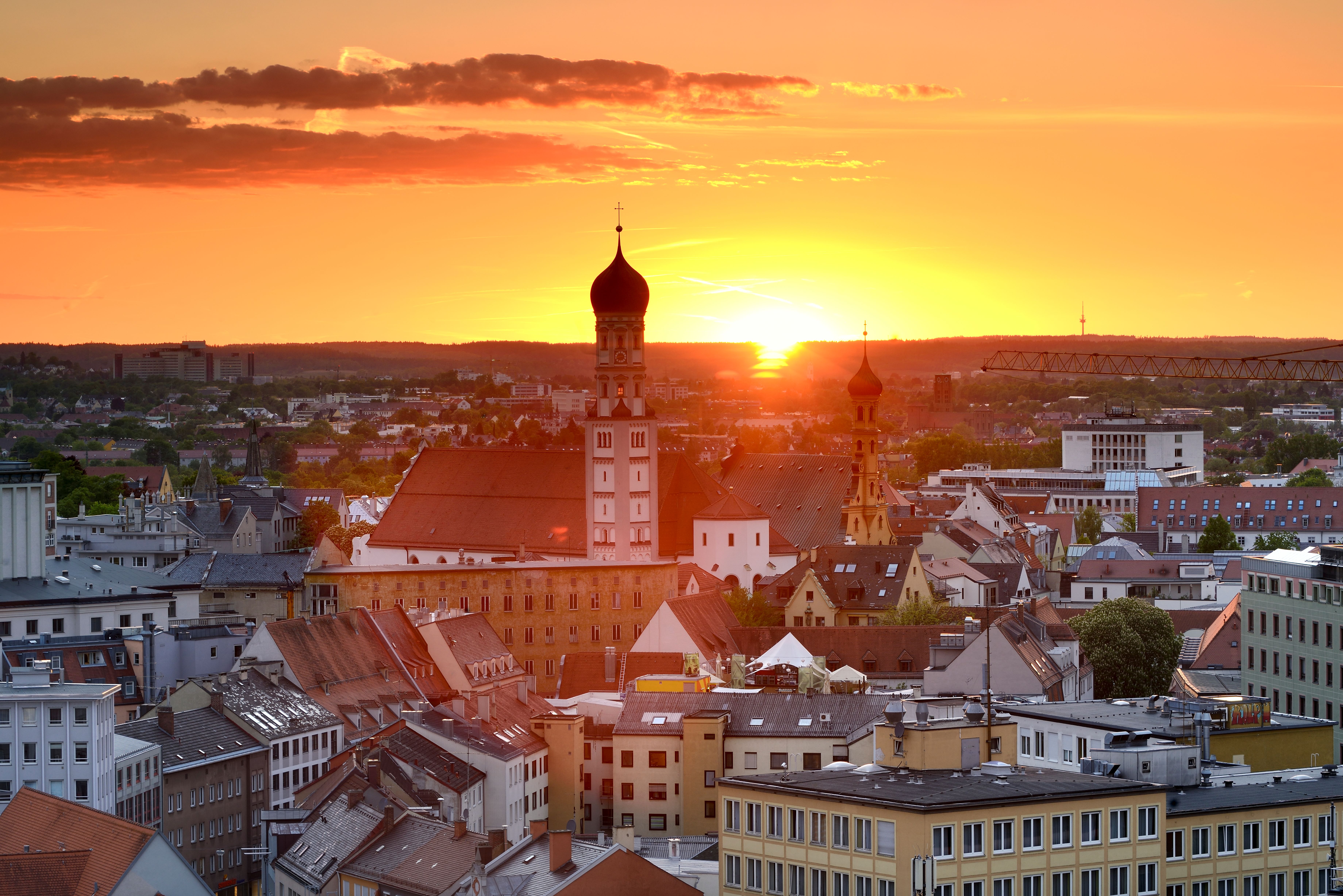 Augsburg, panorama z lotu ptaka