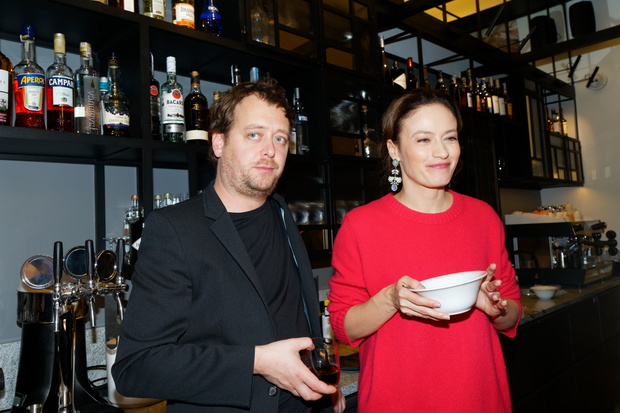 Magdalena Rozczka z mezem Jan Holoubek