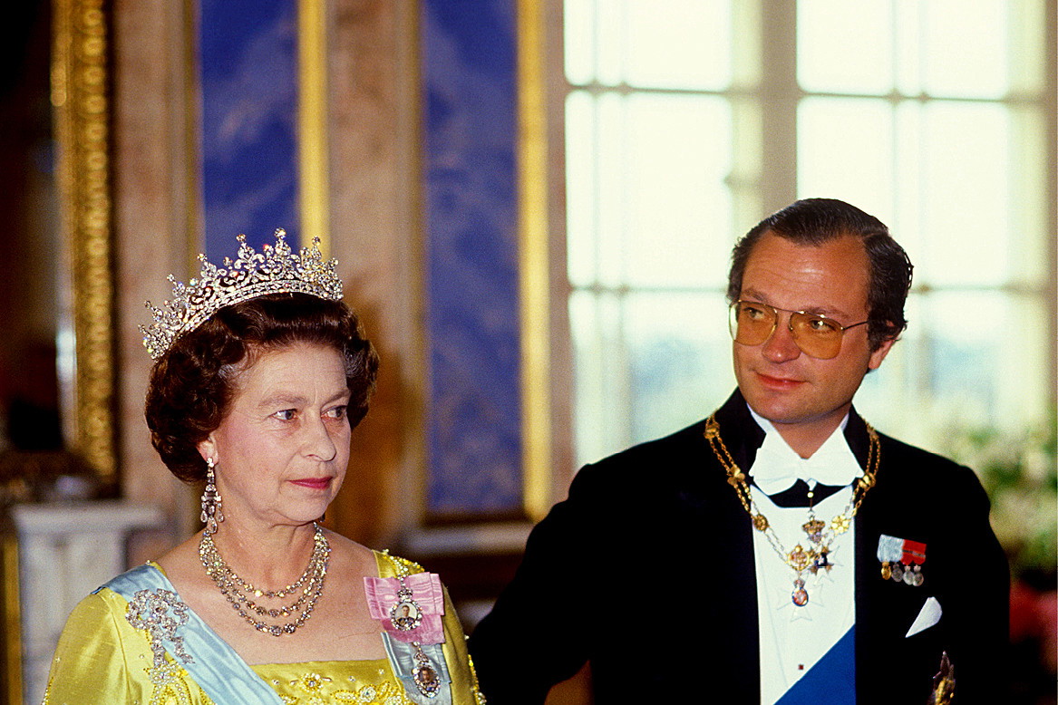 Królowa Elżbieta II, król Karol XVI Gustaw, Sztokholm, Szwecja, 25.05.1983 rok