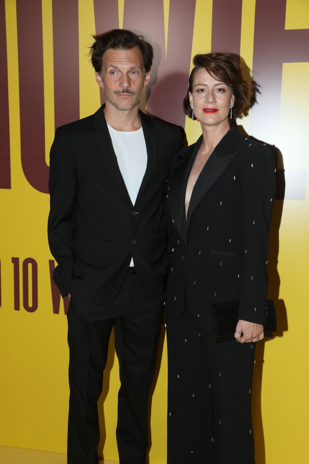Michał Englert, Maja Ostaszewska, Warszawa, 09.09.2021. Uroczysta premiera filmu "Teściowie" w reżyserii Kuby Michalczuka.