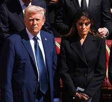 Donald Trump, Melania Trump, pogrzeb papieża Franciszka