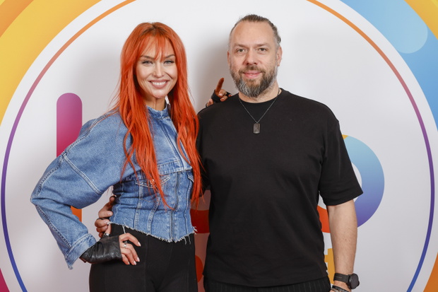 Joanna Lazer, Łukasz Lazer, zespół Red Lips, plan programu „halo tu Polsat”, Warszawa, 18.10.2024 r.