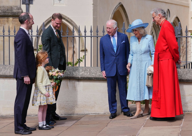 Król Karol III, królowa Camilla, St George's Chapel, Zamek Windsor, Wielka Brytania, 20.04.2025 r.
