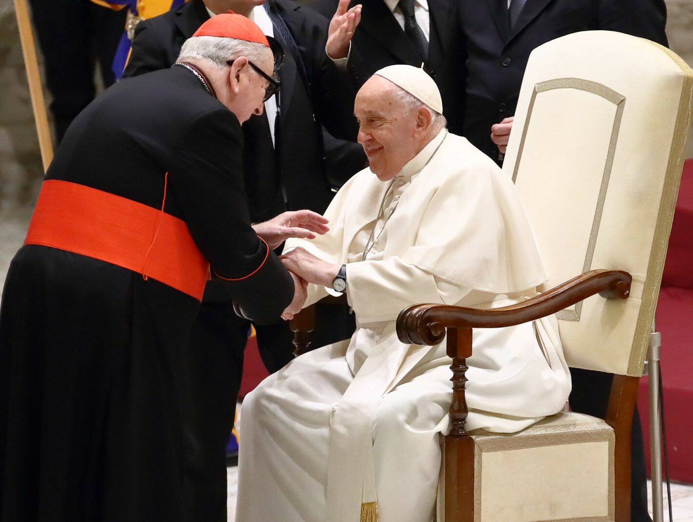 Papież Franciszek, kardynał Stanisław Ryłko, Watykan, 16.12.2023 r. - jamnik