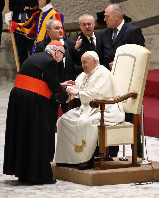 Papież Franciszek, kardynał Stanisław Ryłko, Watykan, 16.12.2023 r.