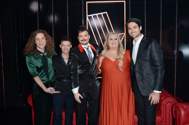 Bartosz Madej, Rafał Kozik, Wiktor Dyduła, Marta Burdynowicz, Matteo Bocelli, finał 12. edycji „The Voice of Poland”, Warszawa, 04.12.2021 r.