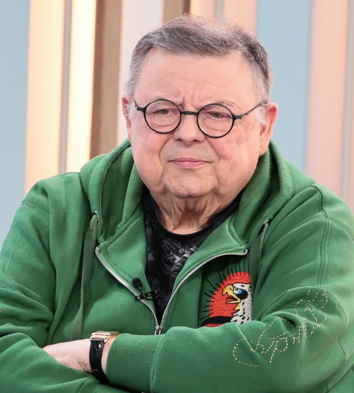 Wojciech Mann, plan „Dzień Dobry TVN”, Warszawa, 13.02.2025 r. - jamnik