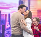 Piotr Bukowiecki, Edyta Herbuś z babcią Tolą, studio „halo tu Polsat”, Warszawa. 29.03.2025 r.