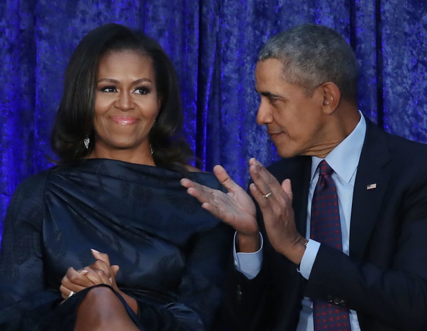 Barack Obama Michelle Obama Attend Portrait Unveiling At Nat'l Portrait Gallery