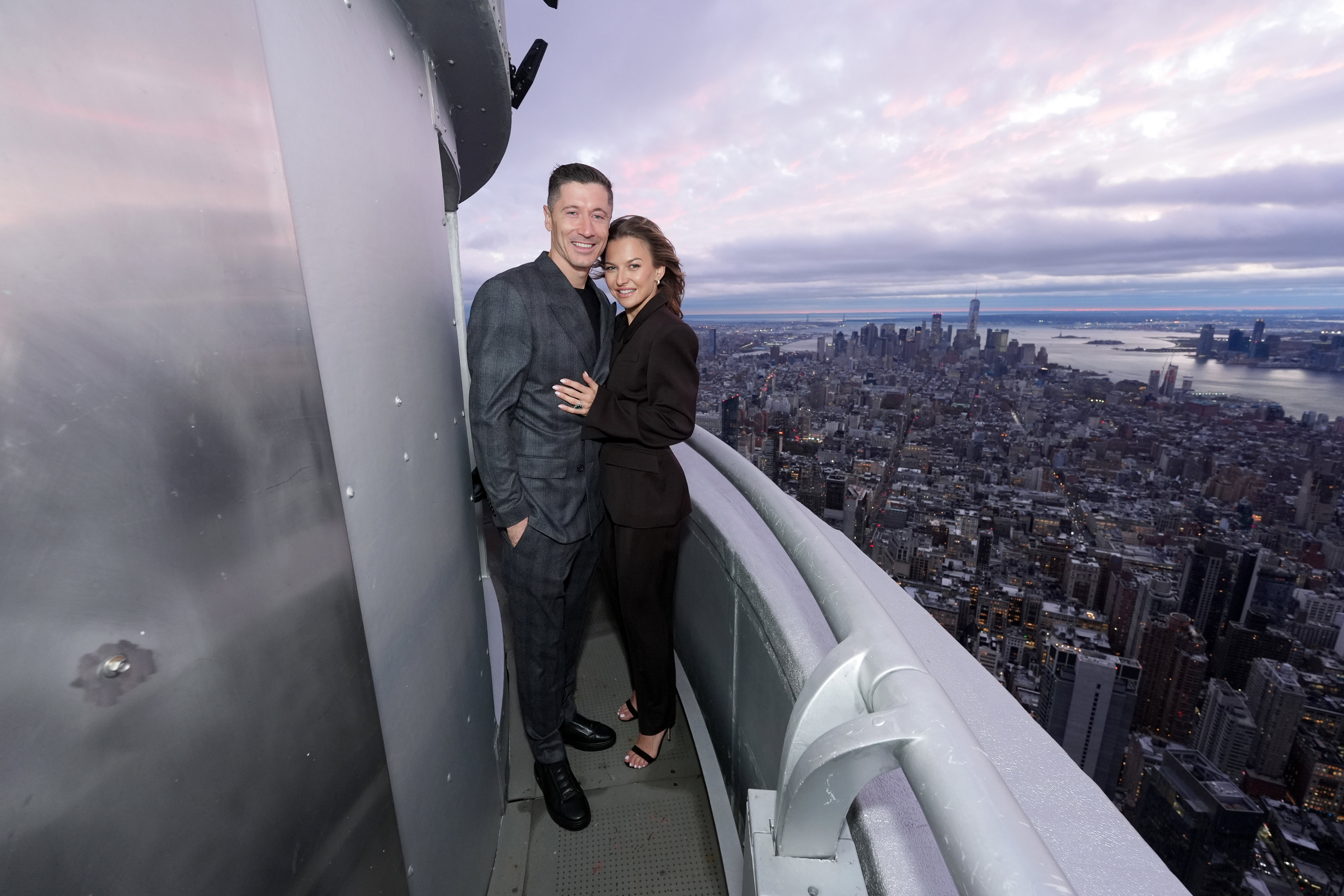 Robert Lewandowski, Anna Lewandowska. 10.11.2025 rok. The Empire State Building