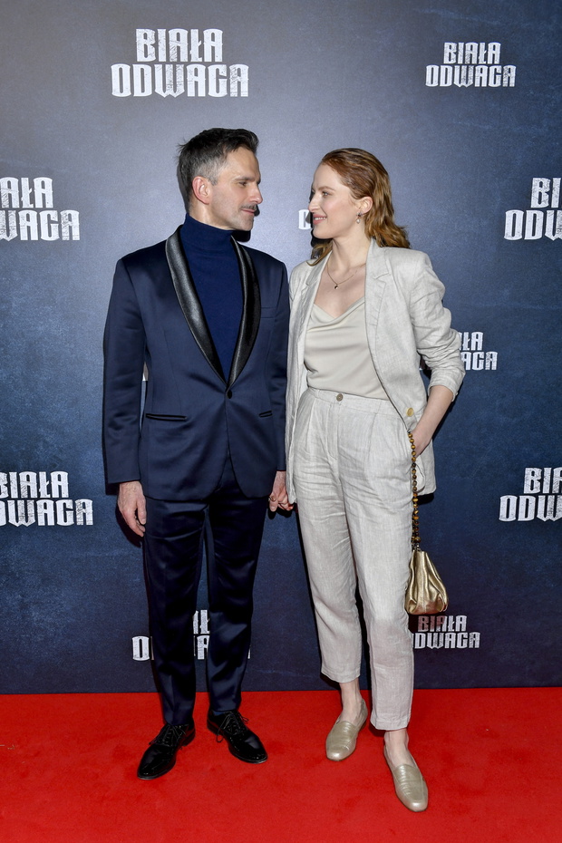 Marcin Bosak, Marika Bednarz,  marzec 2024; Premiera filmu "Biała odwaga"