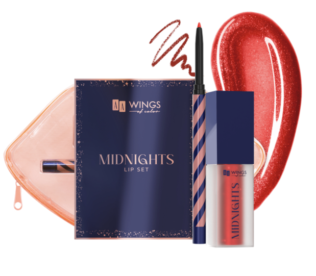 AA Wings Of Color Midnights Zestaw do makijażu ust 03 Midnight Red