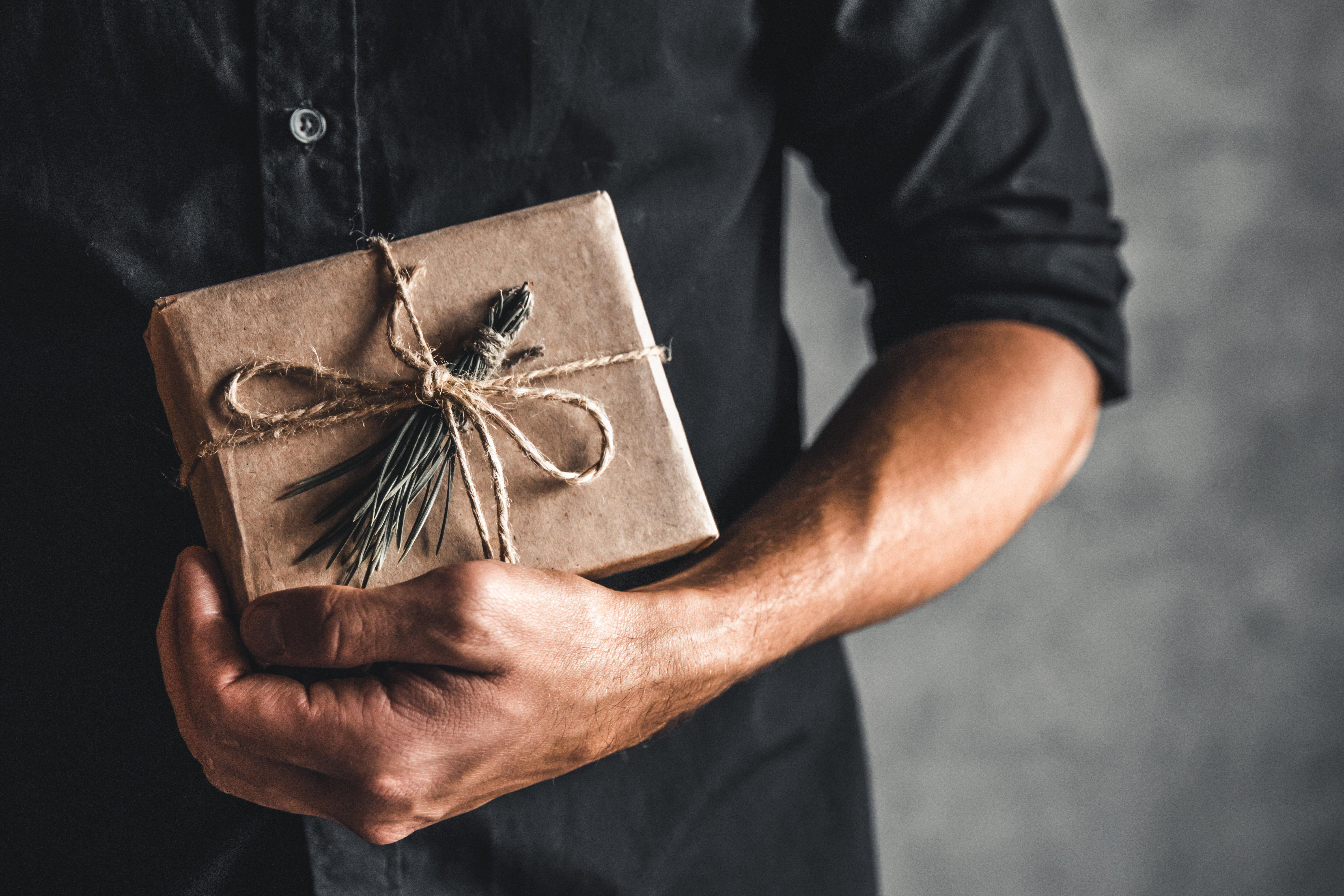Man holding a gift box