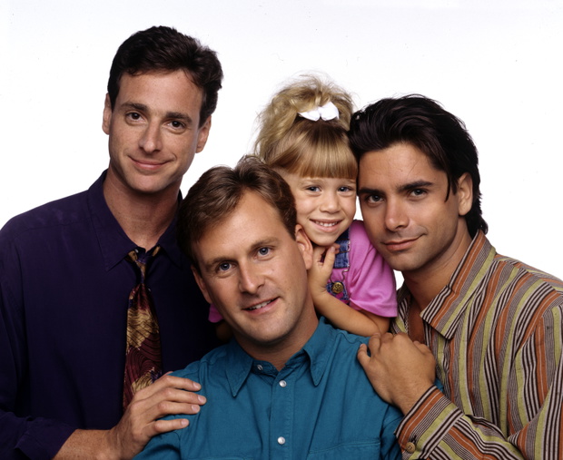 Bob Saget, Dave Coulier, Mary Kate Olsen i John Stamos