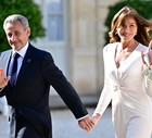 Nicolas Sarkozy i Carla Bruni na spotkaniu z prezydentem Joe Bidenem w czerwcu 2024