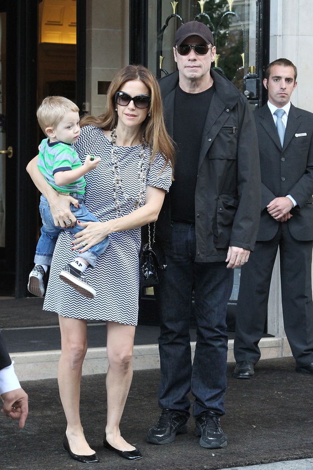 John Travolta i Kelly Preston z synem Benem 2012 r.