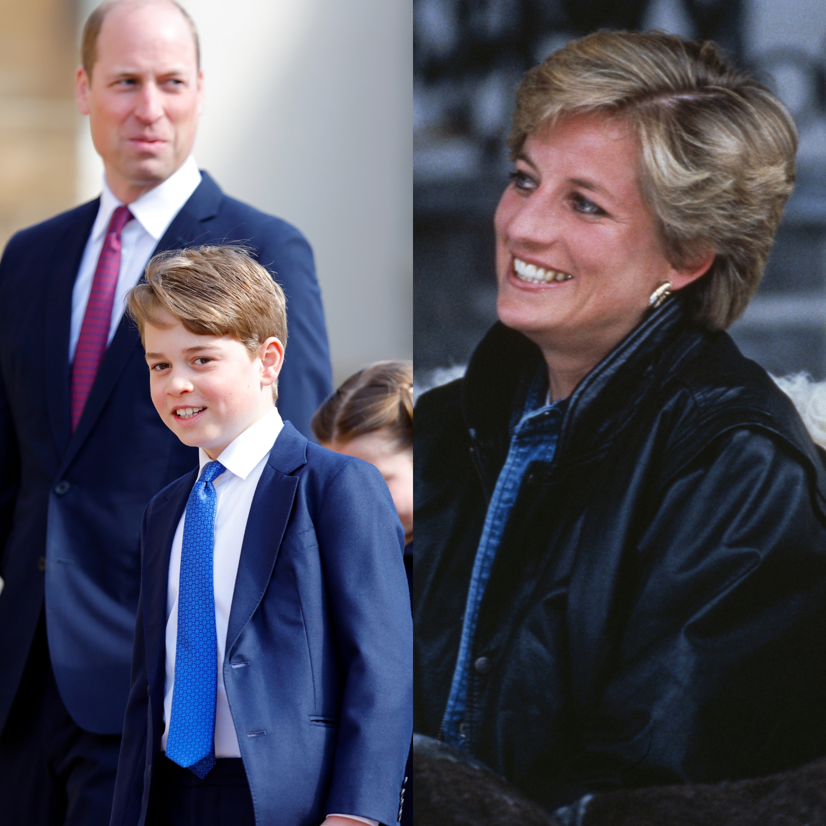jamniki Księżna Diana, książe William i książe Harry książe George