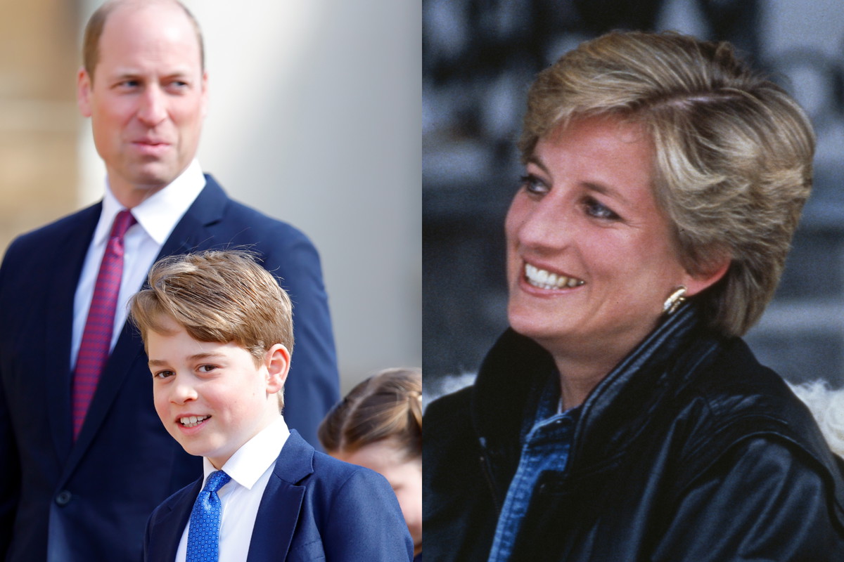 jamniki Księżna Diana, książe William i książe Harry książe George