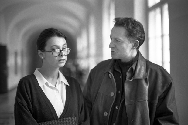 Renata Dancewicz i Bogusław Linda na planie filmu "Tato"