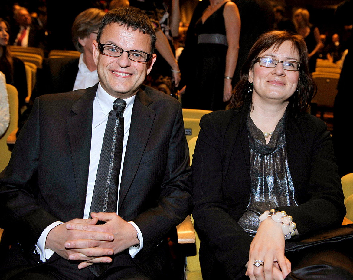 Andrzej Morozowski, żona Agata Nowakowska, Telekamery maj 2008, jam pion