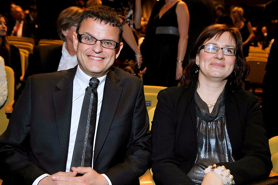 Andrzej Morozowski, żona Agata Nowakowska, Telekamery maj 2008, jam pion