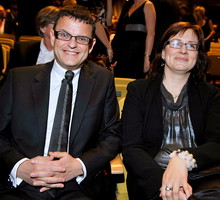 Andrzej Morozowski, żona Agata Nowakowska, Telekamery maj 2008, jam pion
