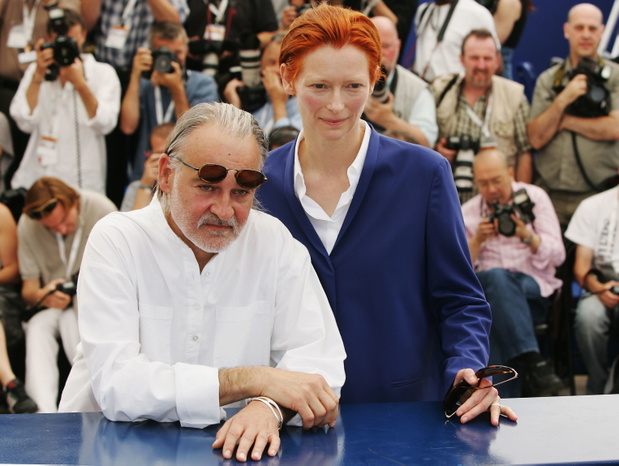 Bela Tarr i Tilda Swinton na festiwalu w Cannes w 2007 roku