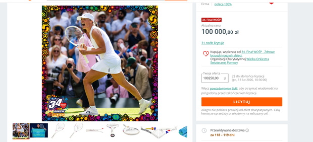Iga Świątek aukcja