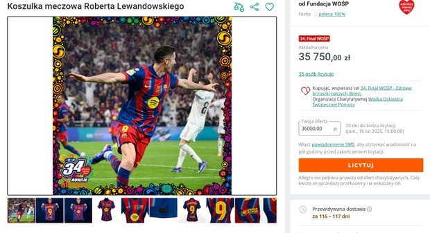 Aukcja WOŚP, Lewandowski