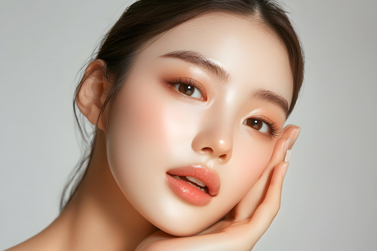 asian beauty woman with clean fresh skin on white background, .beauty and spa , Face care and treatment, Cosmetology, plastic surgery, cosmetic surgery, korean girl, korean woman, Generative AI