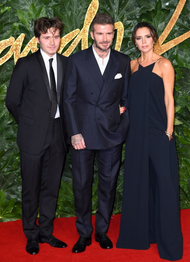 Brooklyn Beckham, David Beckham and Victoria Beckham