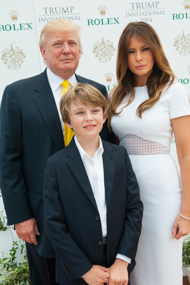Donald Trump, Barron Trump i Melania Trump.